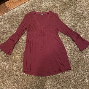 Maroon cotton on dress